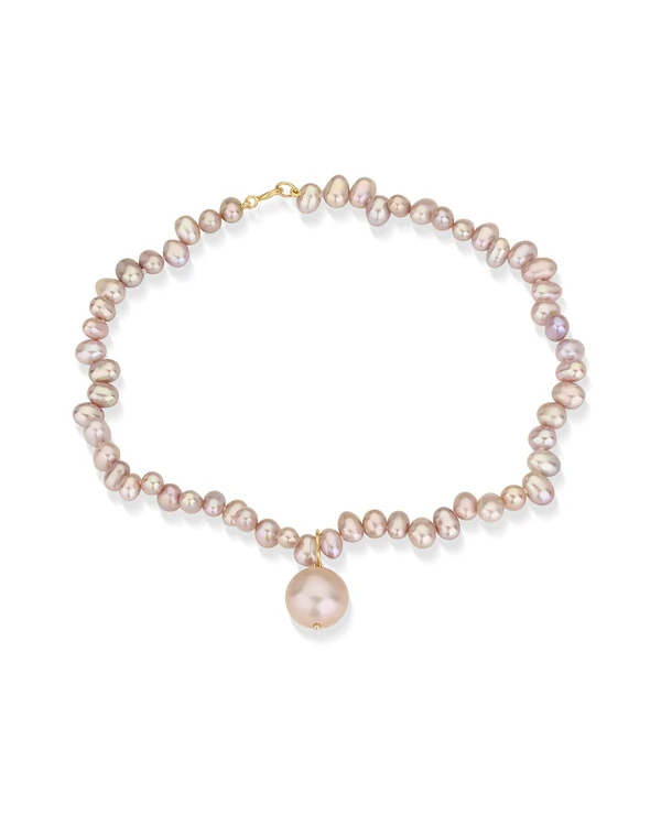 Tornozeleira Pérola Lavanda | Ouro Amarelo 18k