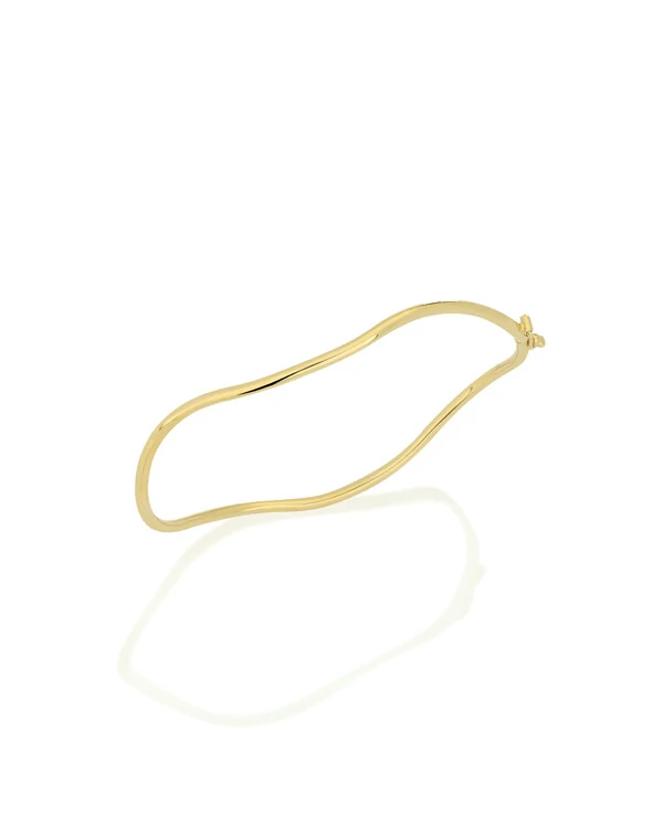 Pulseira Algema Fio Ondulado 2mm | Ouro Amarelo 18k