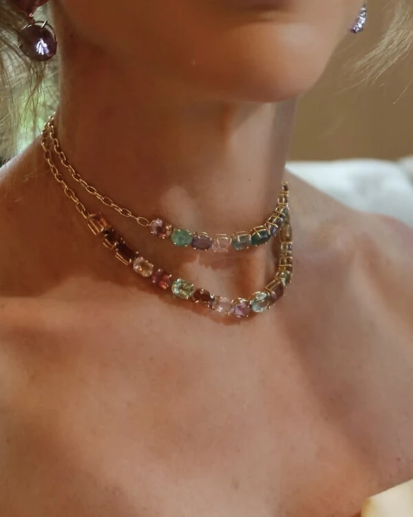 Choker Turmalinas Coloridas | Ouro Amarelo 18k
