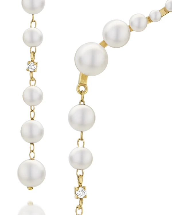 Brinco Earcuff Longo Pérola | Ouro Amarelo 18k