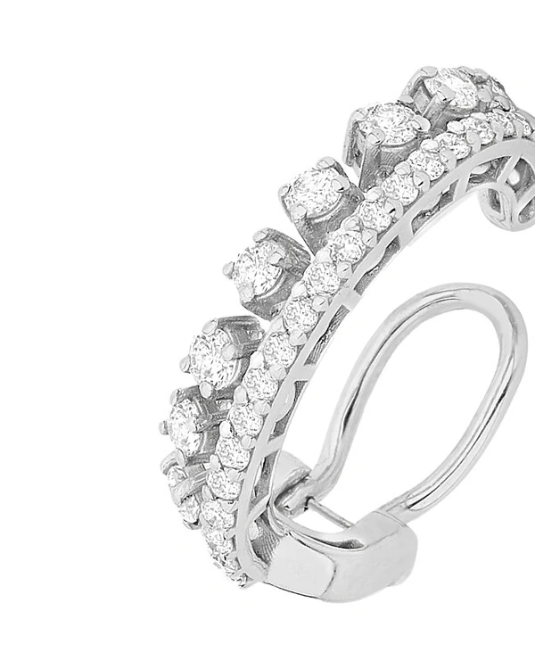 Piercing Diamante Pendurado | Ouro Branco 18k