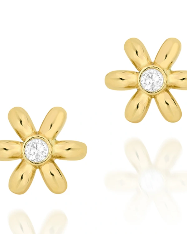Brinco Flor Diamante