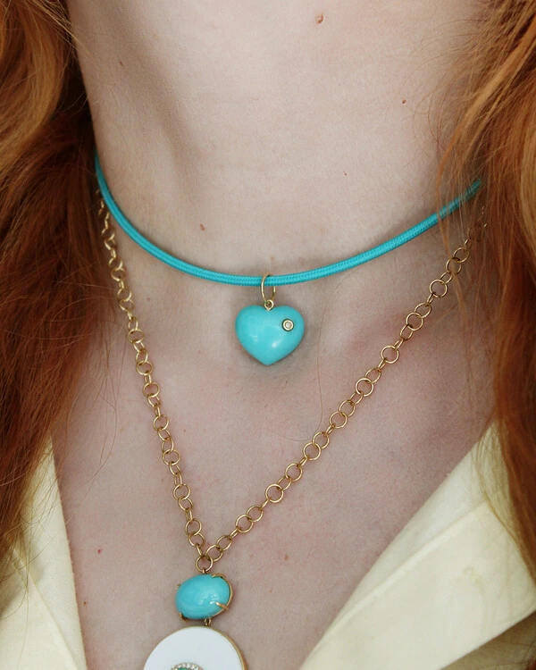 Cordão Magnet Summer Turquesa | Ouro Amarelo 18k