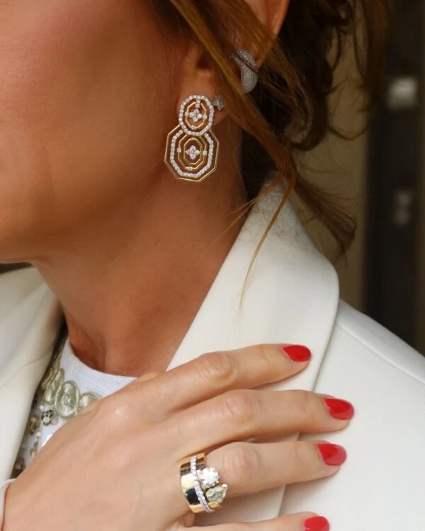 Anel Largo Diamante Yellow | Ouro Amarelo 18k
