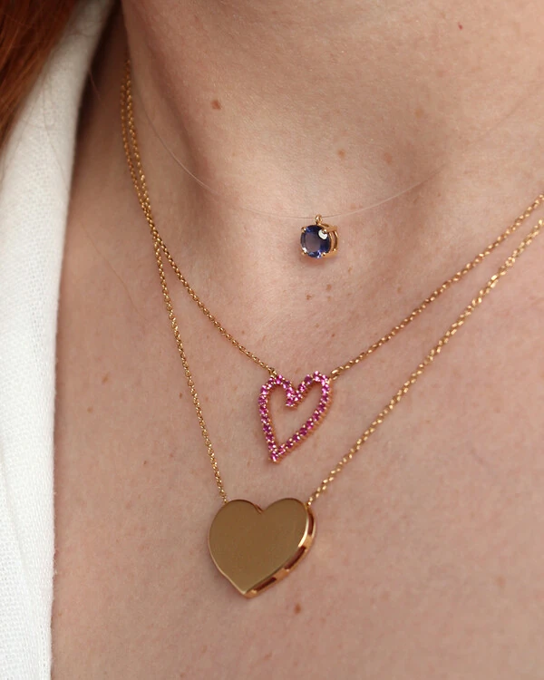 Colar Placa Coração | Ouro Amarelo 18K