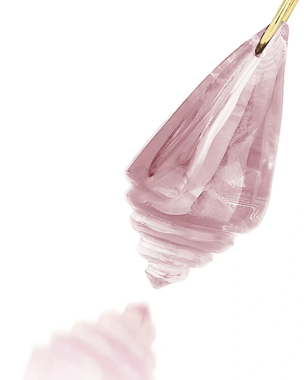 Pingente Concha Caramujo Quartzo Rosa | Ouro Amarelo 18k