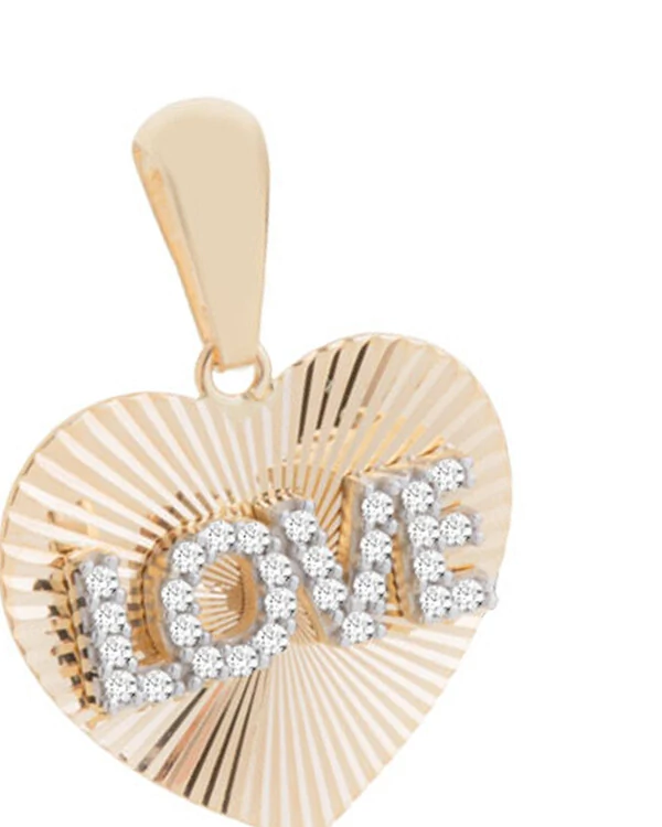 Pingente Coração Love Diamante | Ouro Amarelo 18K