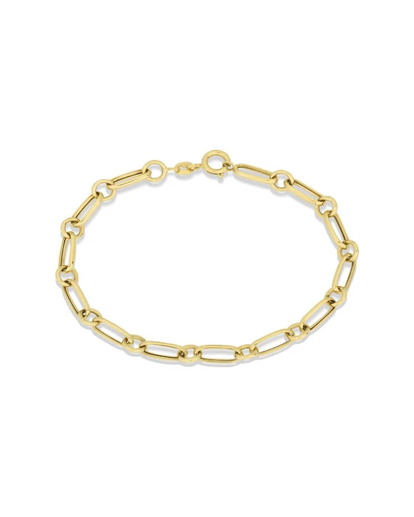 Pulseira Elos Intercalados | Ouro Amarelo 18k