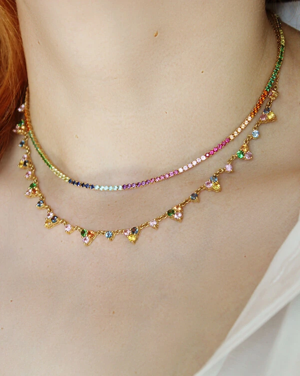 Choker Pedras Coloridas 