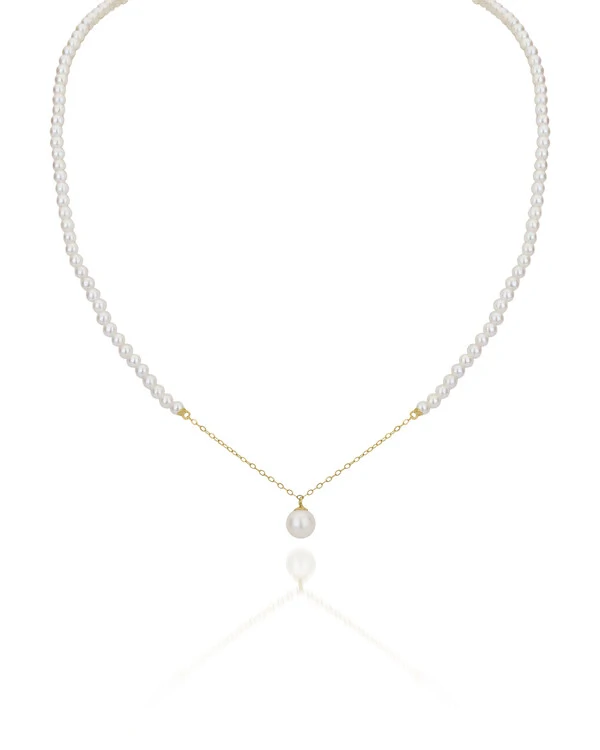 Colar Pérola com Pingente e Corrente | Ouro Amarelo 18k