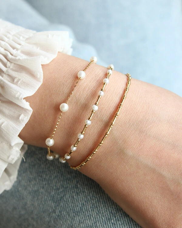 Pulseira Canutilho Pérola | Ouro Amarelo 18k
