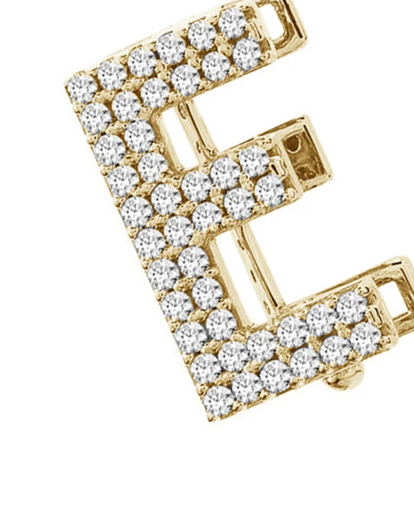 Pingente Letra Riviera Pavê Diamante | Ouro Amarelo 18k