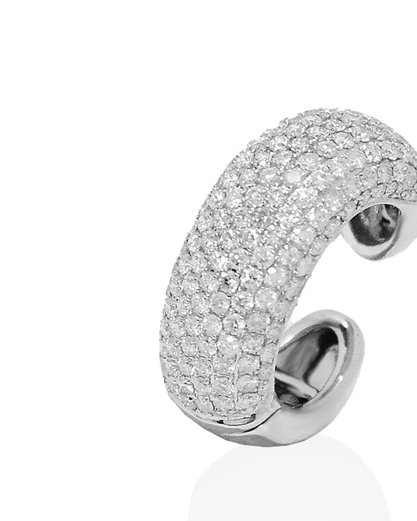 Piercing Largo Pavê Diamante | Ouro Branco 18k