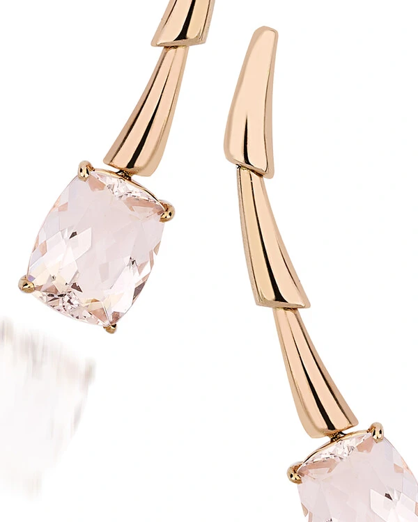 Brinco Taquinho Morganita | Ouro Rosé 18k