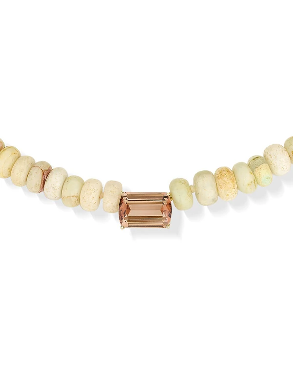 Colar Opala e Turmalina Rosé | Ouro Amarelo 18k