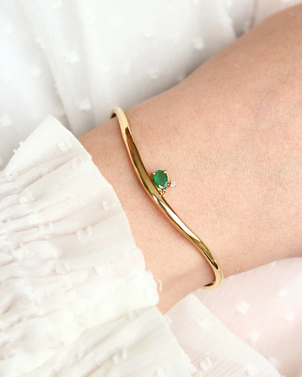 Pulseira Algema Gota Esmeralda