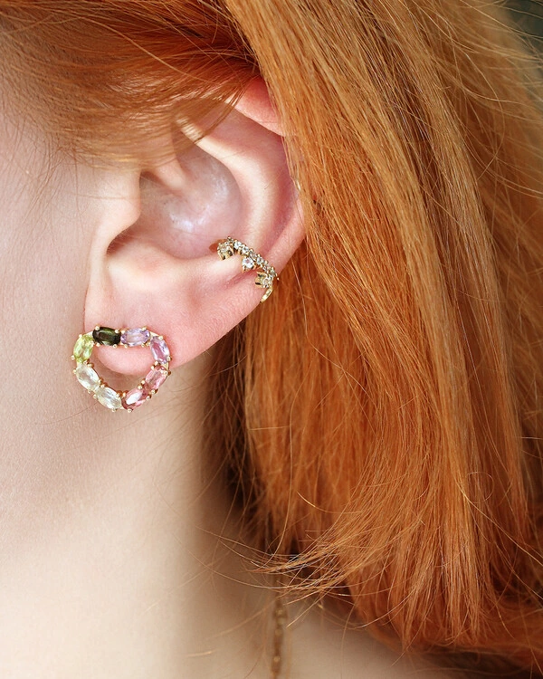 Piercing Topázio Azul | Ouro Amarelo 18k