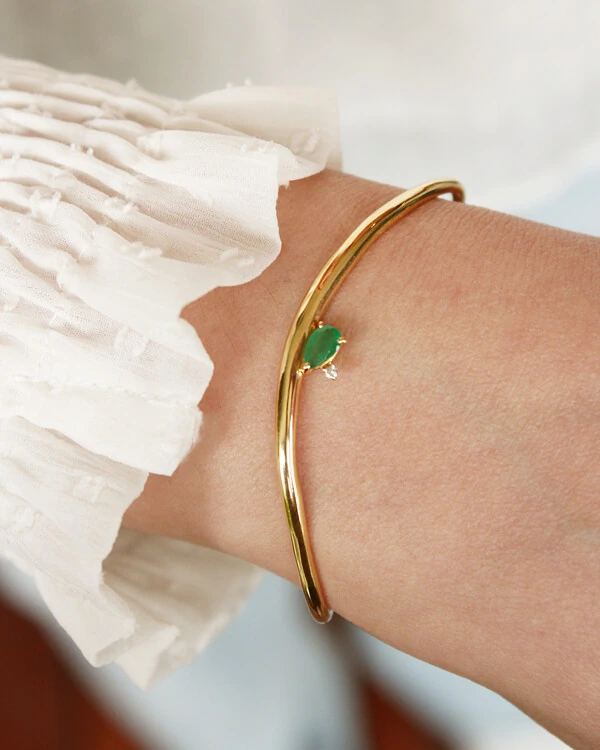 Pulseira Algema Gota Esmeralda