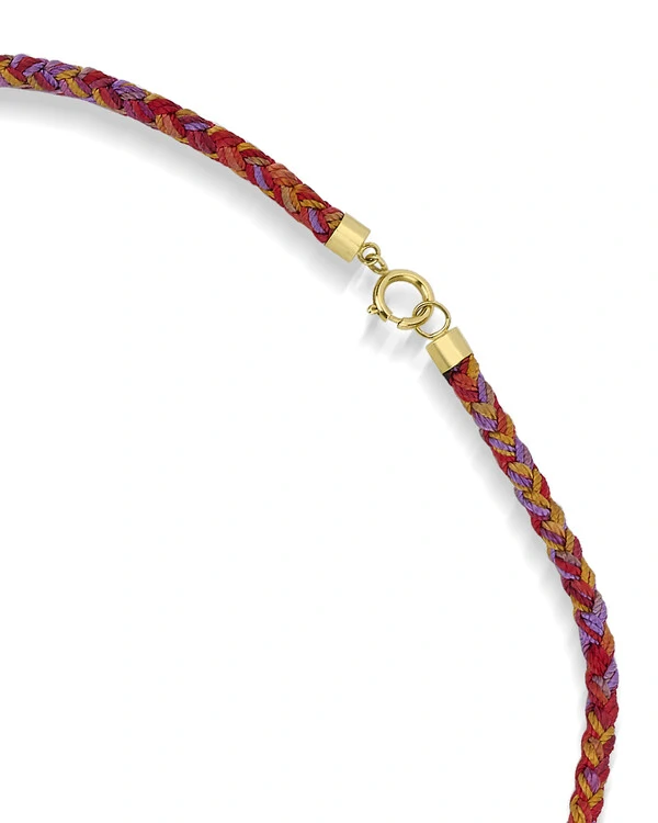 Colar Fio Vermelho Trançado | Ouro Amarelo 18k