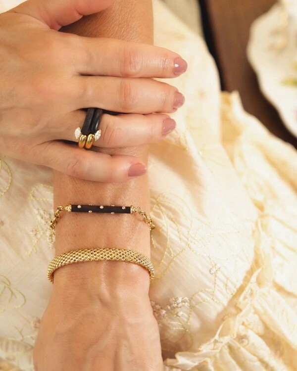 Pulseira Hygge Diamante e Madeira | Ouro Amarelo 18k