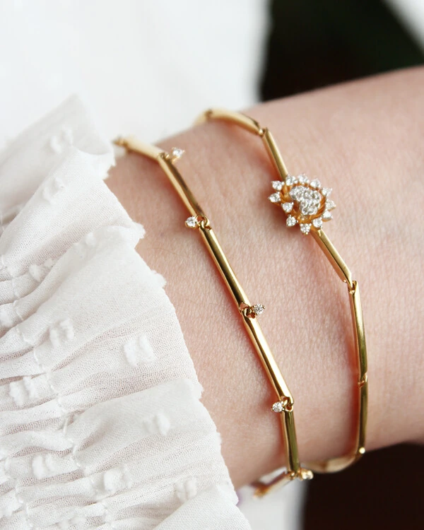 Pulseira Canutilho Diamante | Ouro Amarelo 18K
