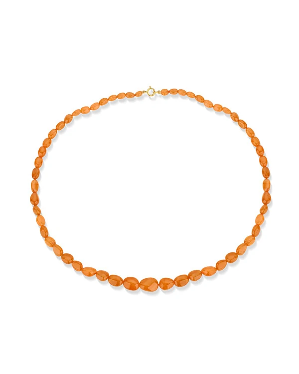Colar Safira Laranja Oval | Ouro Amarelo 18k