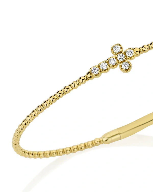 Pulseira Algema Cruz Diamante | Ouro Amarelo 18K