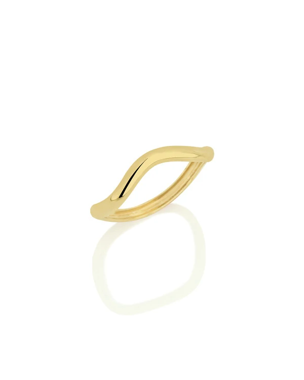 Anel Fino Curvo | Ouro Amarelo 18k