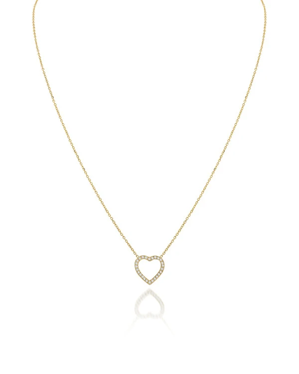 Colar Coração Diamante | Ouro Amarelo 18k