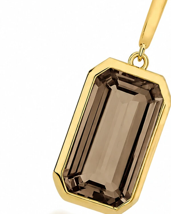 Pingente Quartzo Fumê | Ouro Amarelo 18k
