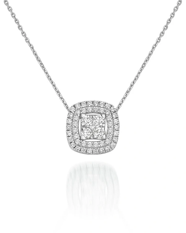 Colar Ilusion Diamantes | Ouro Branco 18k