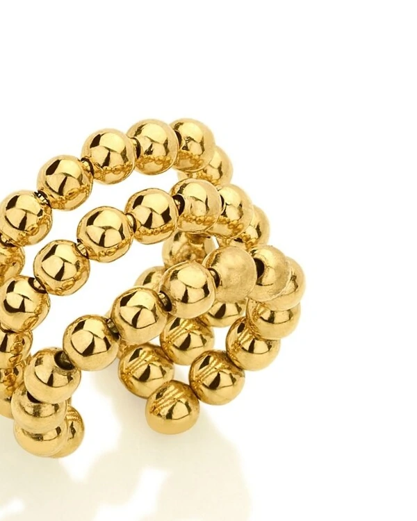 Piercing Três Aros Bolinhas | Ouro Amarelo 18k