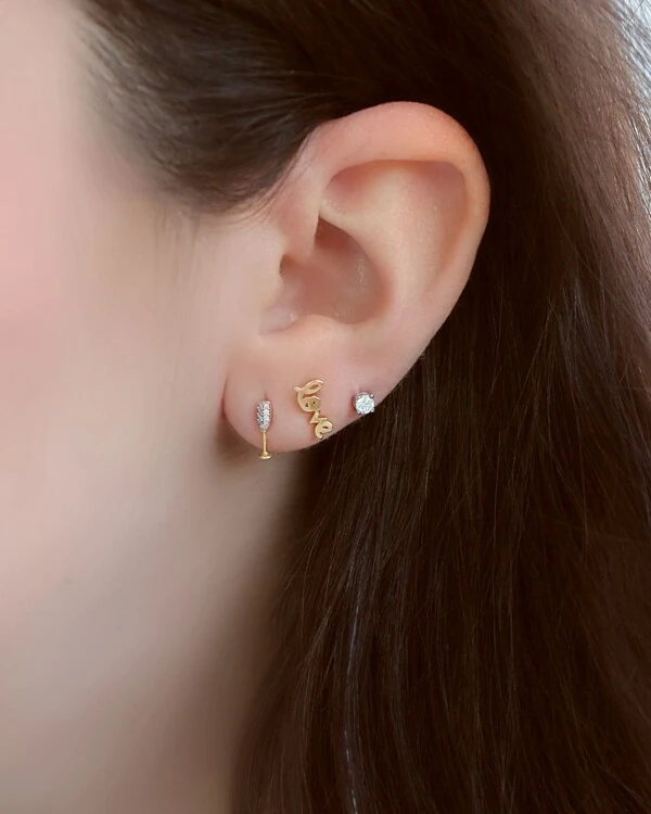 Brinco Solitário Diamante | Ouro Branco 18K