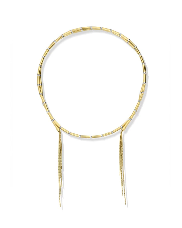 Colar Imã Canutilho com Franja | Ouro Amarelo 18k