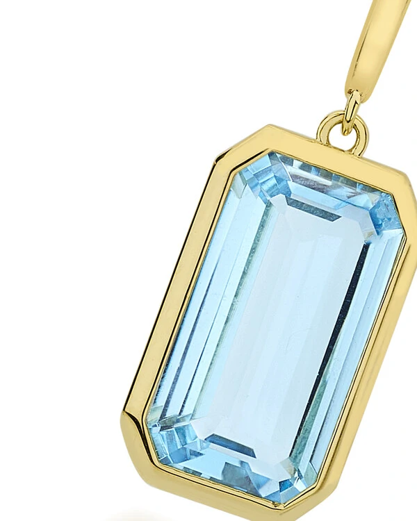 Pingente Topázio Azul | Ouro Amarelo 18k