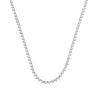 Colar Riviera Luxo 3 Garras 38cm Fecho Joalheria - Prata 925 C/ Banho de Ródio