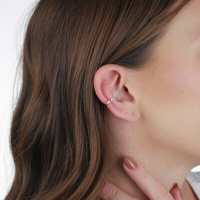 Foto Piercing Cravejado 6 Pedras Prata 925