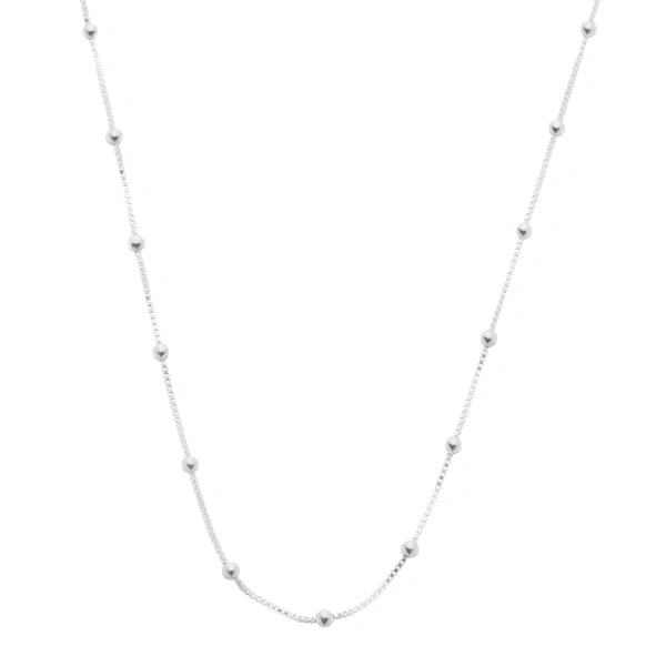 Corrente Veneziana C/ Esferas 45cm Prata 925