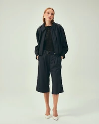 Bermuda Lã Fria Cinza