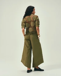 Calça Tricoline Verde