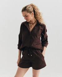 Shorts Cós Marrom