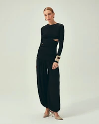 Blusa Recortes Preto