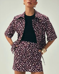 Parka Manga Curta Roxo