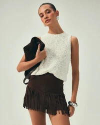 Saia Camurça Franjas