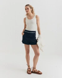 Shorts Crepe Azul