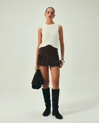 Saia Camurça Franjas