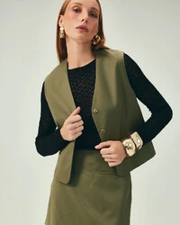 Colete Lã Fria Verde