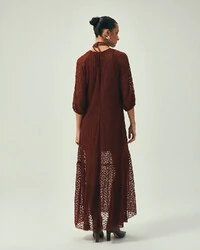 Vestido Renda Marrom