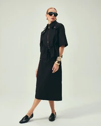 Saia Midi Cargo Preto