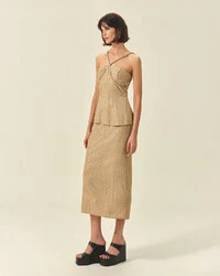 Vestido Peplum Paêtes